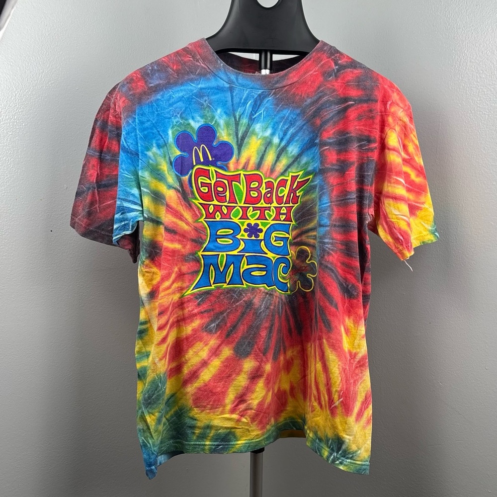 Vintage McDonald’s Get Back With Big Mac Tie-Dye Graphic Mens T-Shirt Size Large